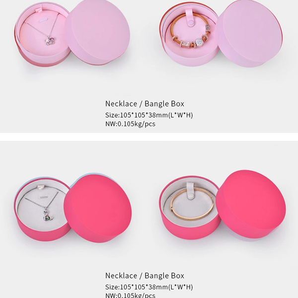 Cute jewelry box round paper pink box jewelry-4