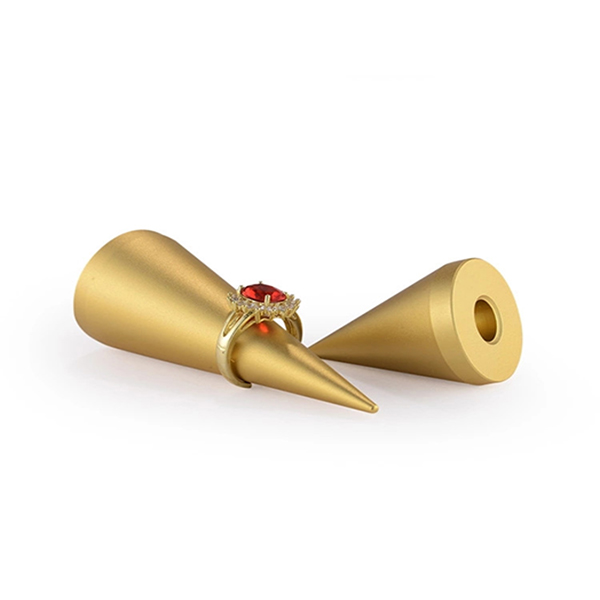 Visokokvalitetni dizajn zlatne boje Funkcionalni prikaz prstena za nakit za Store-5
