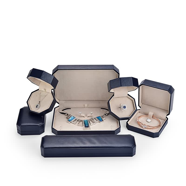 Luxury leather jewellery box pu octagon shape box-Y1